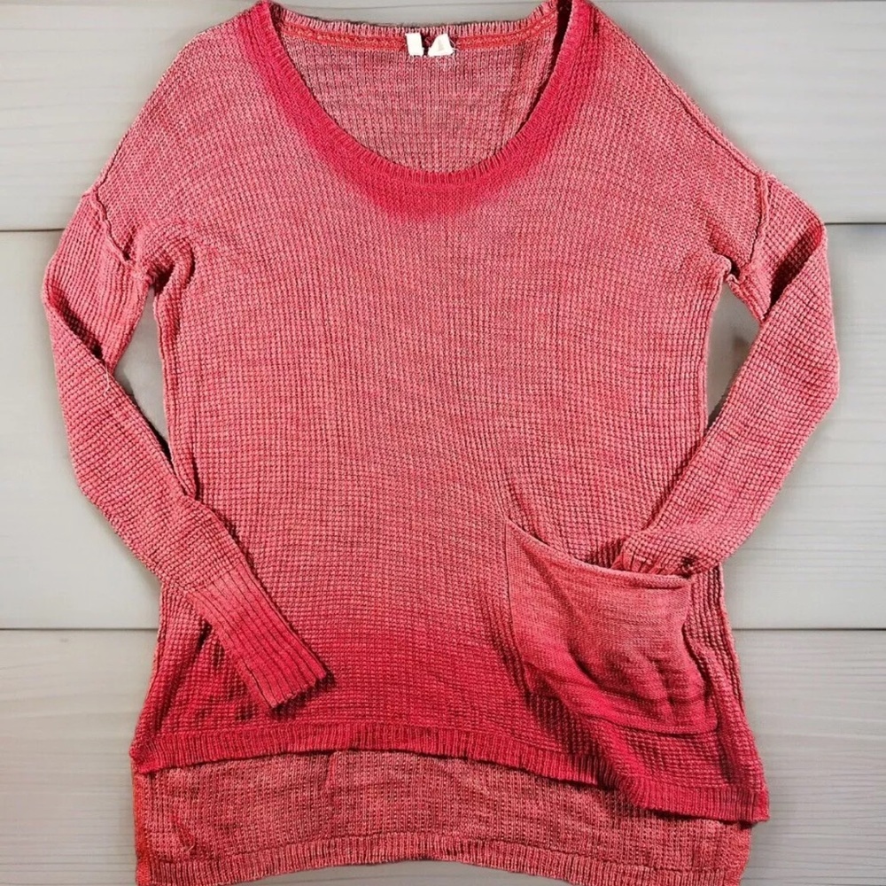MOTH ANTHROPOLOGIE Sweater Womens X-Small Coral Bolinas Uptown Lightweight Top - Picture 2 of 10